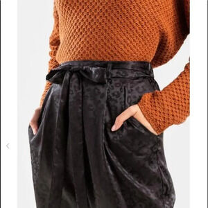 Mi Ami Andey Animal Print Black Silk Joggers STYLE#WS30234 Small